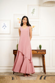 Netose Onion Pink Kurta Palazzo Set