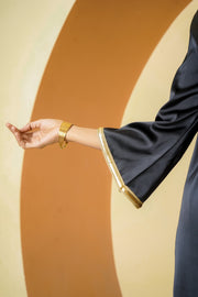 Netose Black Satin Kurta Pant Set