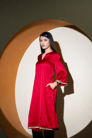 Netose Red Satin Kurta Pant Se