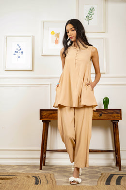 Netose Biege Comfort Fit Co-ord Set