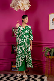 Netose Green High Low Kurta Set