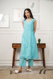 Netose Blue Long Kurta Pant Set