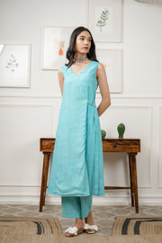 Netose Blue Long Kurta Pant Set