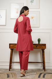 Netose Red Relaxed Fit Co-ord Set