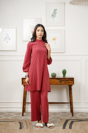 Netose Red Relaxed Fit Co-ord Set