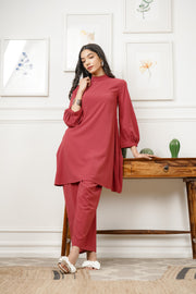 Netose Red Relaxed Fit Co-ord Set