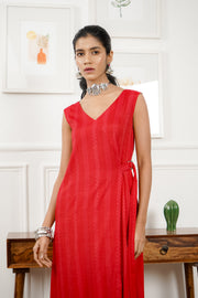 Netose Burgundy Long Kurta Pant Set