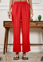 Netose Burgundy Long Kurta Pant Set