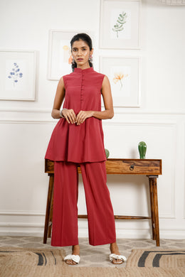 Netose Red Comfort Fit Co-ord Set