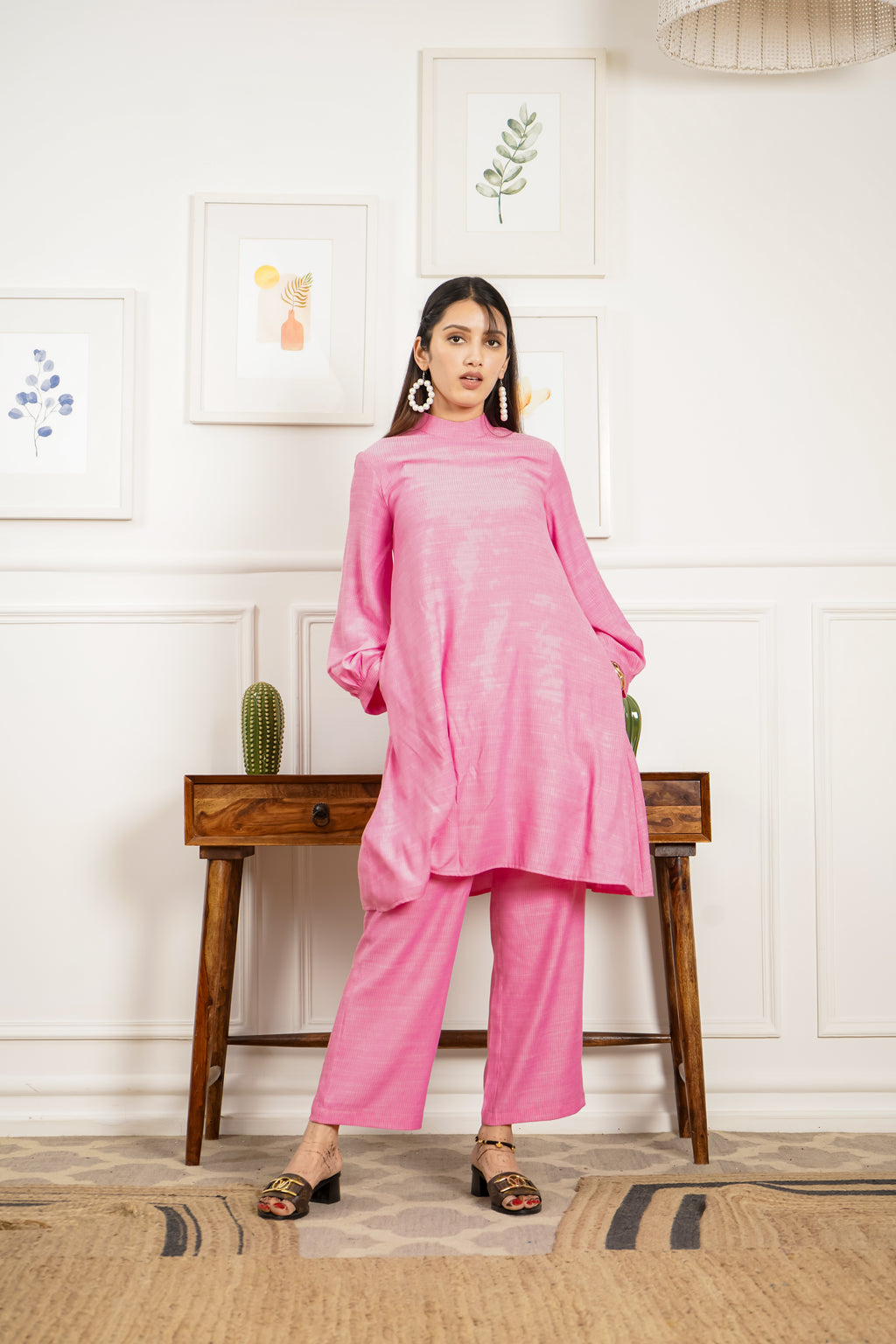 Netose Pink Relaxed Fit Co-ord Set – Netose By LakhNeet (I) Private Limited