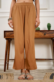 Netose Brown Sleeveless Kurta Pant Set