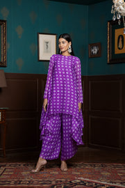 Netose Purple Chanderi Kurta Set