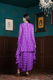 Netose Purple Chanderi Kurta Set