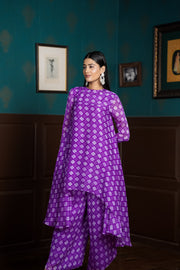 Netose Purple Chanderi Kurta Set