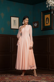 Netose Peach Anarkali set w/o dupatta