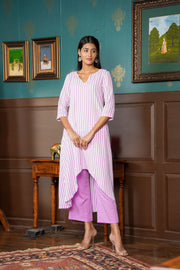 Netose Lavender High Low Kurta Set