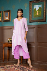 Netose Lavender High Low Kurta Set