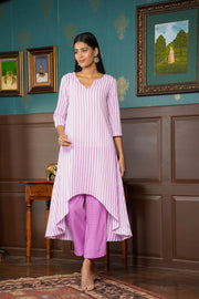Netose Lavender High Low Kurta Set
