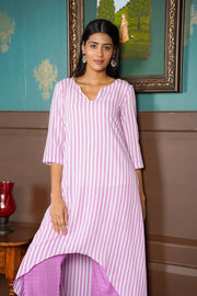 Netose Lavender High Low Kurta Set