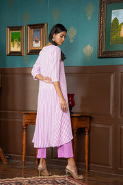 Netose Lavender High Low Kurta Set