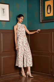 Netose White Floral Jacket Co-ord Set