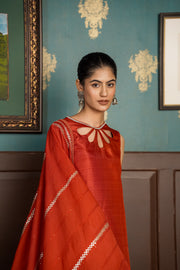 Netose Rust Orange Embellished Kurta Set W/o Dupatta