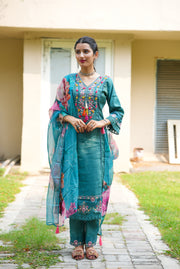 Netose Blue Kurta Set with Dupatta