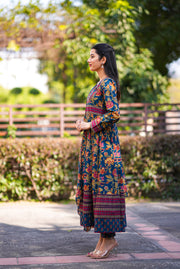 Netose Cotton blue Anarkali Suit set