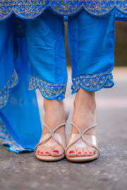 Netose polka dot Green and blue kurta set