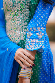 Netose polka dot Green and blue kurta set