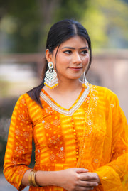 Netose Yellow Orange Tie-Dye Kurta Set