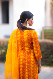 Netose Yellow Orange Tie-Dye Kurta Set