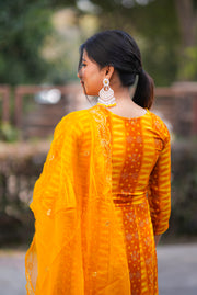 Netose Yellow Orange Tie-Dye Kurta Set