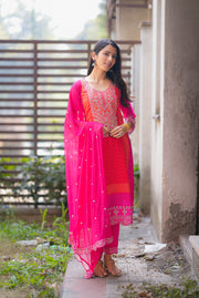 Netose Pink Orange Ombre Suit Set