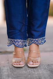 Netose polka dot pink and blue kurta set