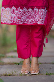 Netose Pink Kurta Set With Dupatta