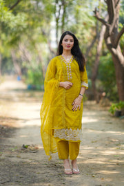 Netose Cotton kurta set in Mustard
