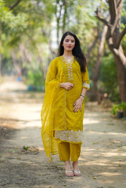 Netose Cotton kurta set in Mustard