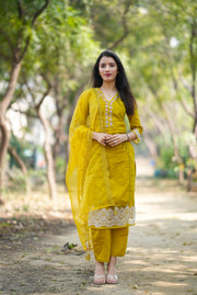 Netose Cotton kurta set in Mustard