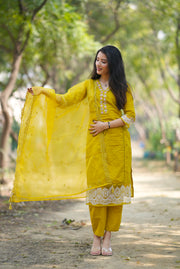 Netose Cotton kurta set in Mustard