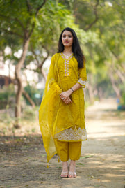 Netose Cotton kurta set in Mustard