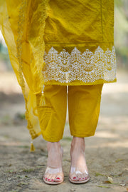 Netose Cotton kurta set in Mustard