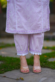 Netose Cotton Straight kurta set in lavender