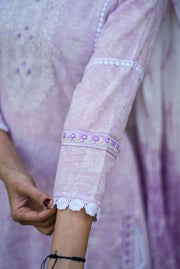 Netose Cotton Straight kurta set in lavender