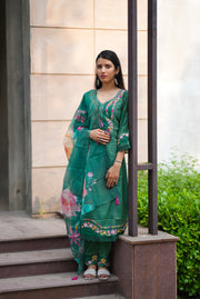 Netose Green Kurta Set with Dupatta