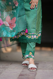 Netose Green Kurta Set with Dupatta