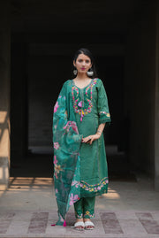 Netose Green Kurta Set with Dupatta