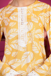 Netose Yellow Printed Kurta Set