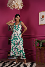 Netose Green Floral Print Kurta Set Without Dupatta