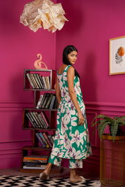 Netose Green Floral Print Kurta Set Without Dupatta